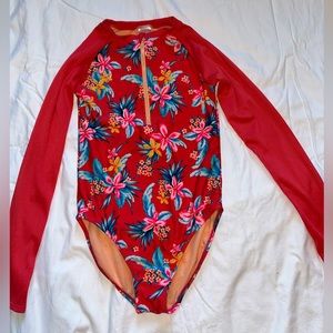 Art Class, Girls XL (14/16), Tropical long sleeve bathing suit